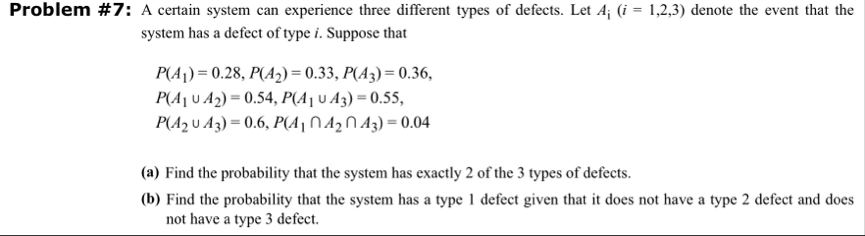 Solved Problem #7: A certain system can experience three | Chegg.com