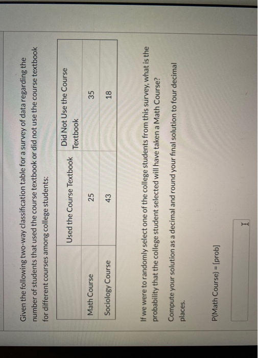 Solved Given the following two-way classification table for | Chegg.com