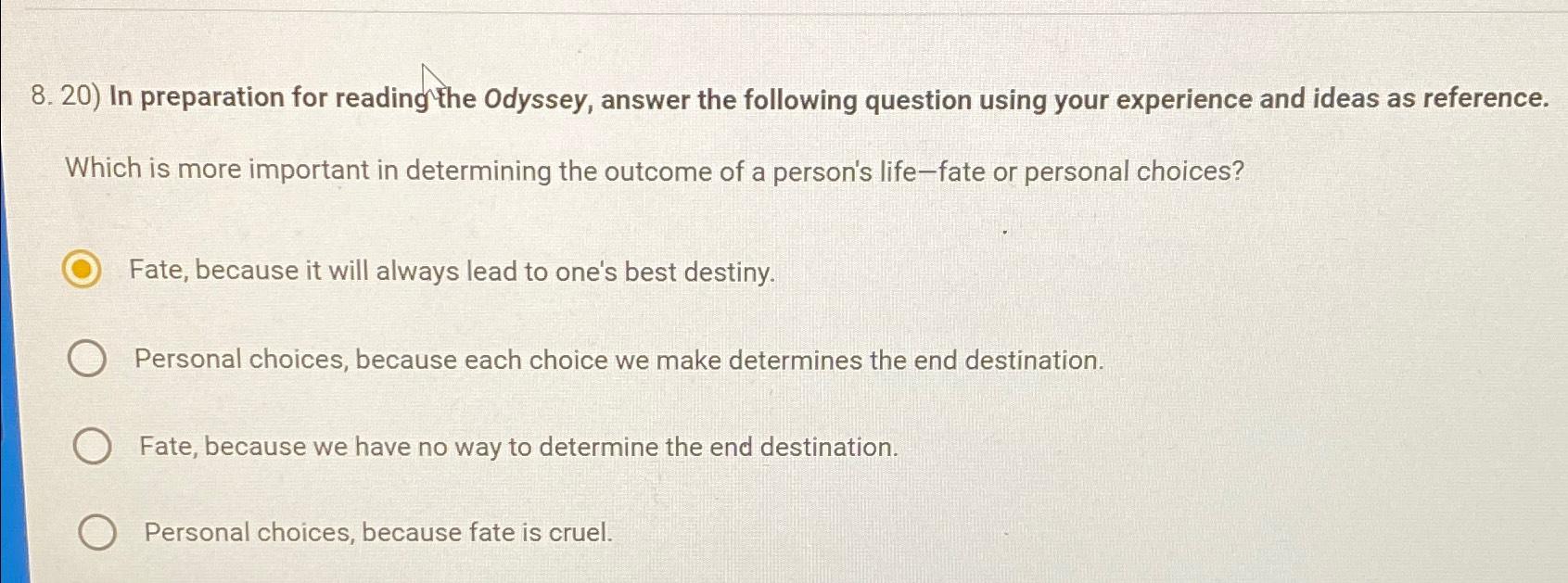 the odyssey critical thinking questions and answers