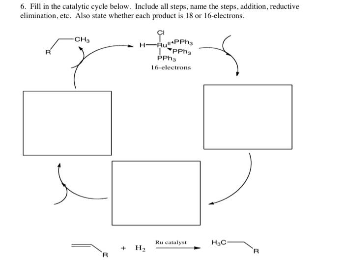 Solved 6. Fill in the catalytic cycle below. Include all | Chegg.com