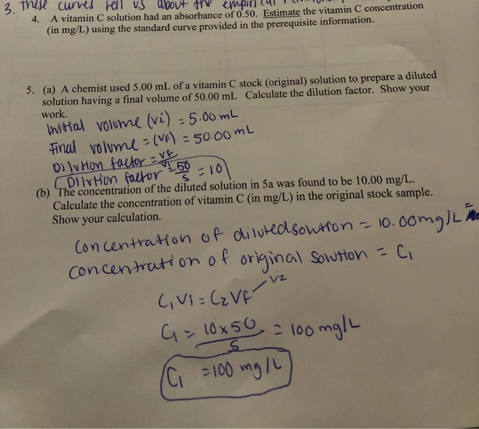 Solved 2 Thise curves tell v Woout he empr 4. A vitamin C | Chegg.com