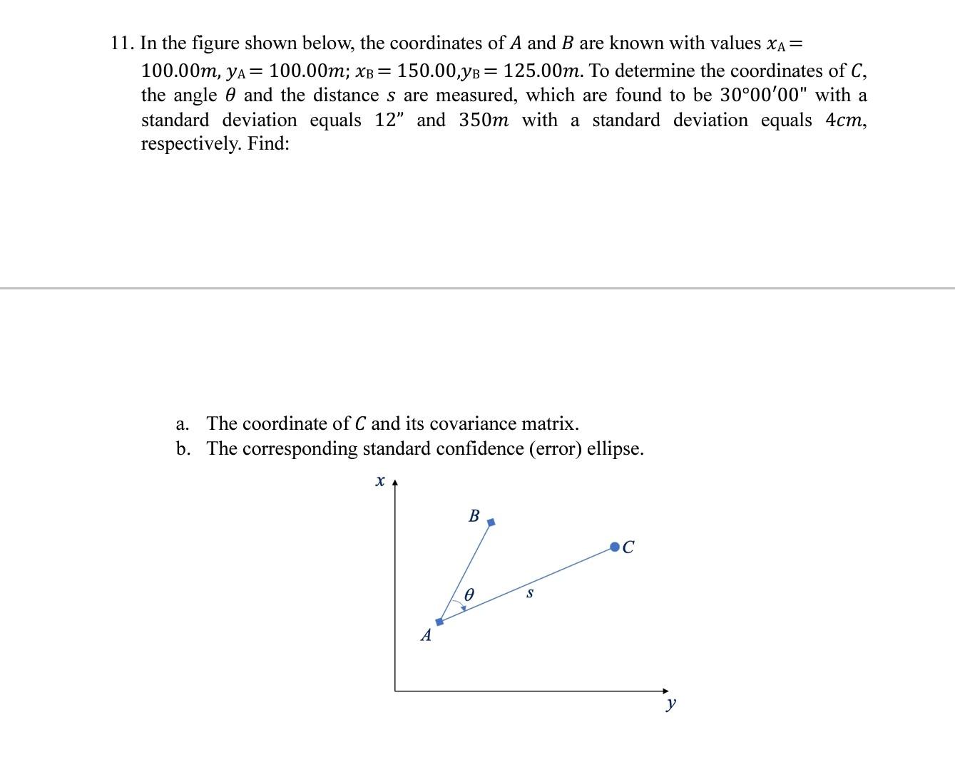 Solved 11. In the figure shown below, the coordinates of A | Chegg.com