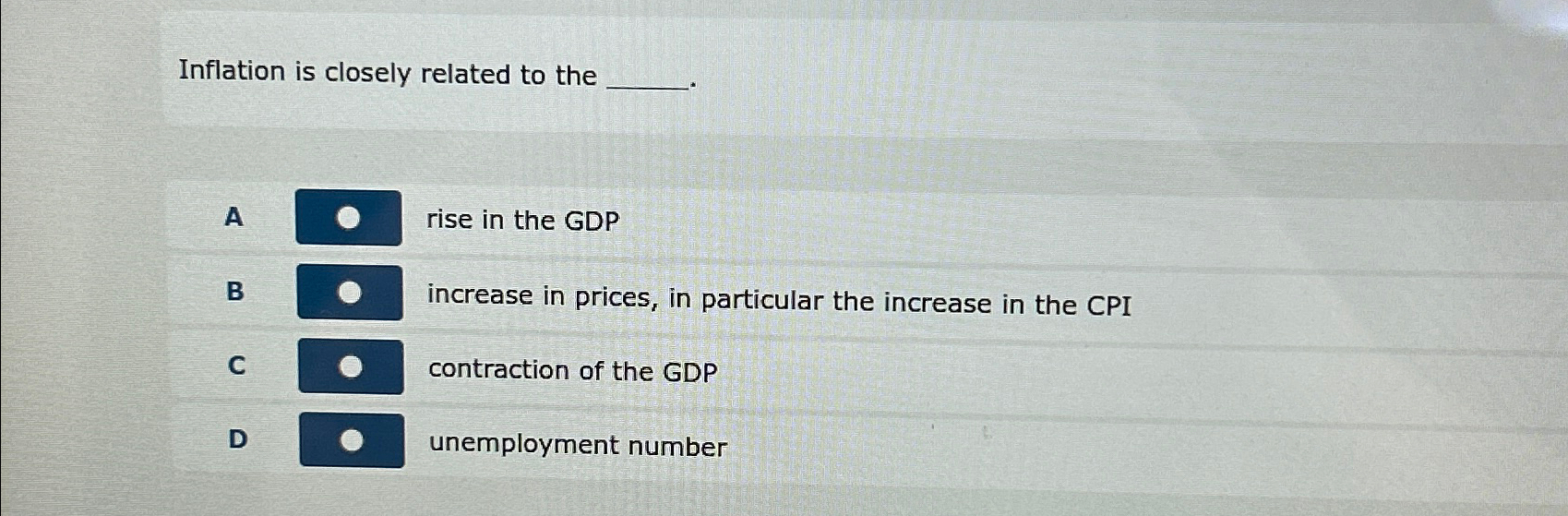 Solved Inflation is closely related to theA rise in the GDPB | Chegg.com