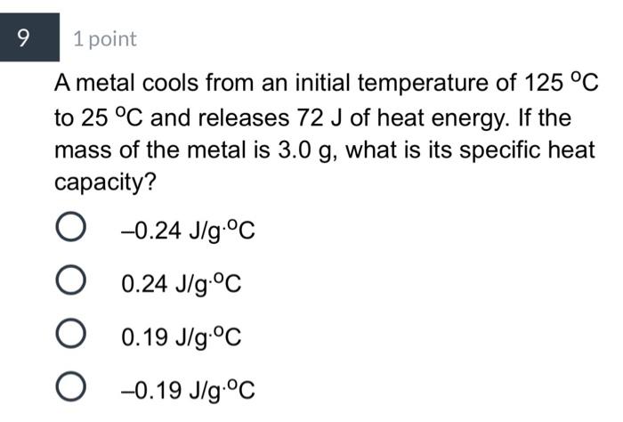 Solved 7 1 Point If A Substance Cools From An Initial Tem Chegg Com