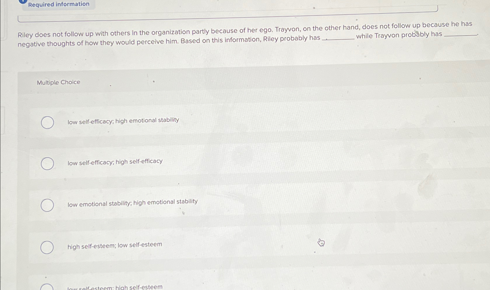 Solved Required informationRiley does not follow up with | Chegg.com