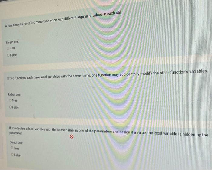 Solved A function can be called more than once with | Chegg.com
