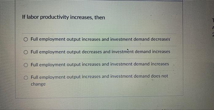 Solved If Labor Productivity Increases, Then Full Employment | Chegg.com