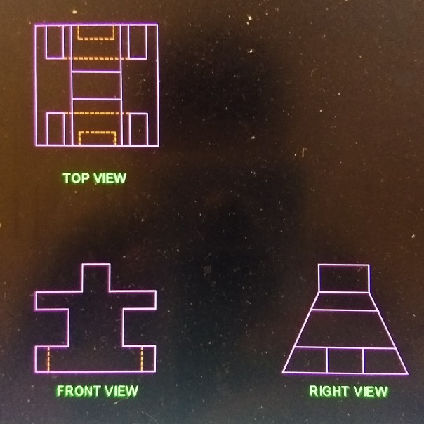 Solved TOP VIEW O O A O RIGHT VIEW FRONT VIEW TOP VIEW | Chegg.com