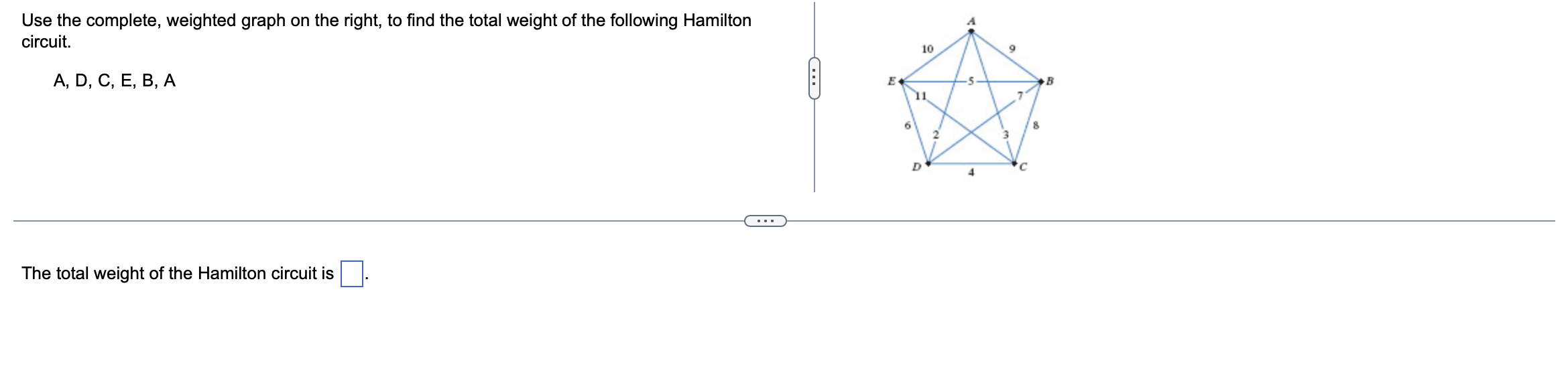 Solved Use the complete, weighted graph on the right, to | Chegg.com