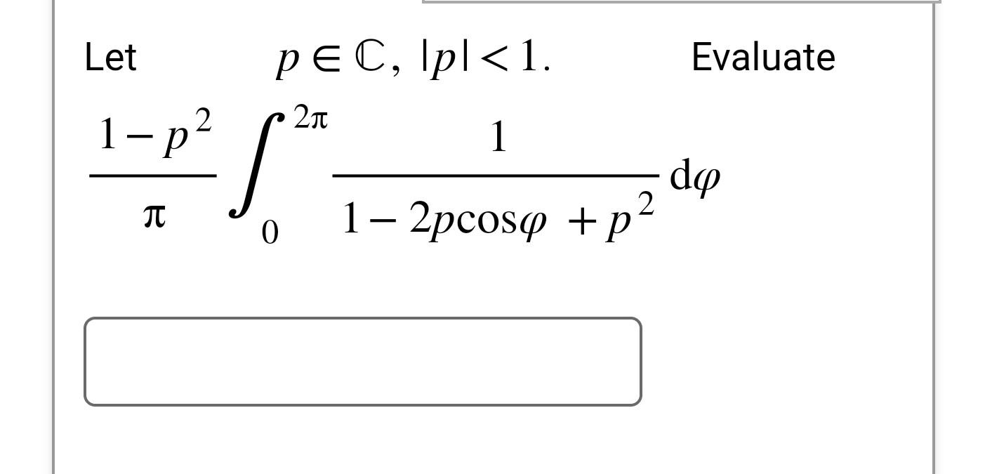 Solved Let p∈C,∣p∣
