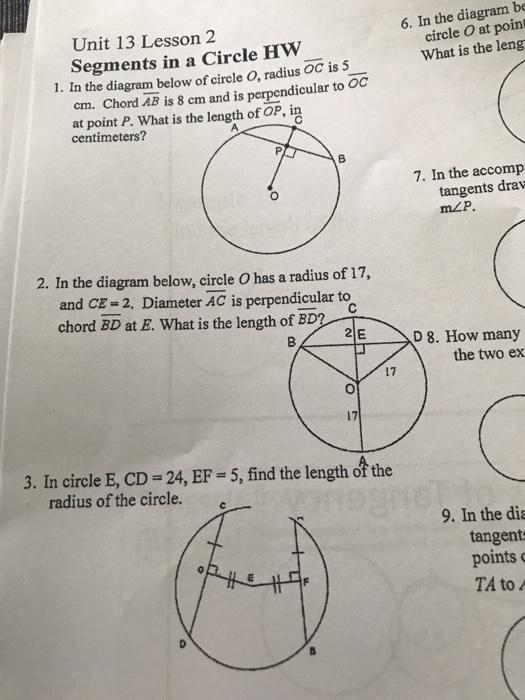 Solved 6 In The Diagram Circle O At Point What Is The Chegg Com