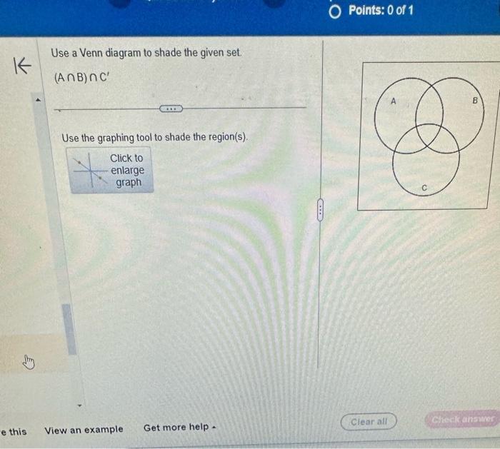 Solved Use A Venn Diagram To Shade The Given Set. (A∩B)∩C′ | Chegg.com