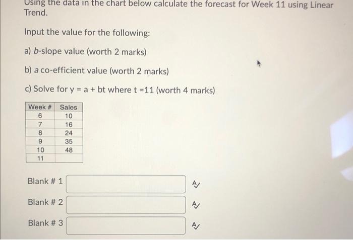 Solved Using the data in the chart below calculate the | Chegg.com