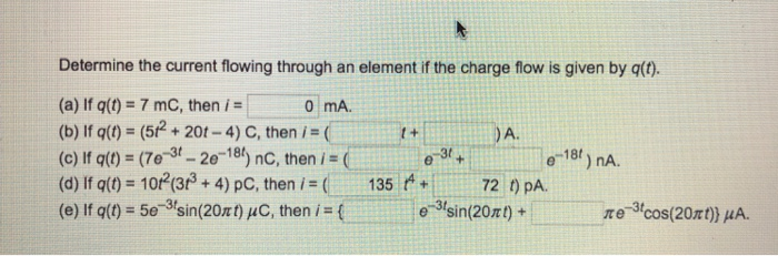 Solved How Much Charge Is Represented By The Given Amount Chegg Com