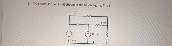 Solved 1. [20 points] In the circuit shown in the below | Chegg.com