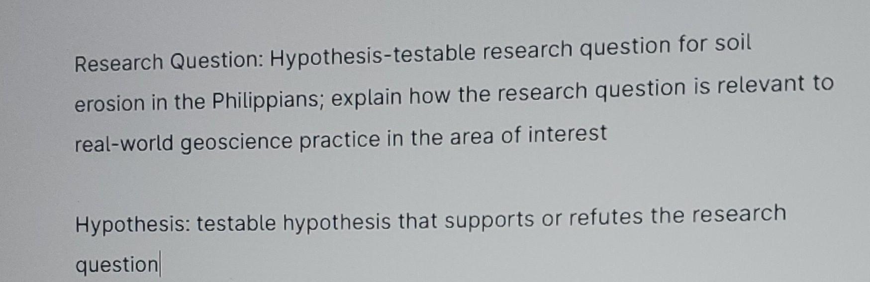 Solved Research Question: Hypothesis-testable research | Chegg.com