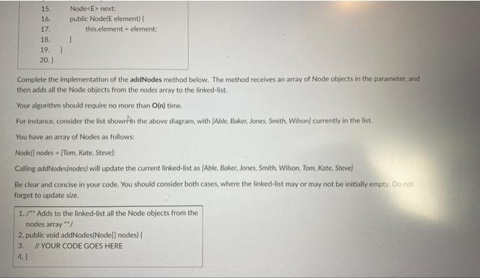 Solved Problem 5: For this problem, assume that MyLinkedList | Chegg.com