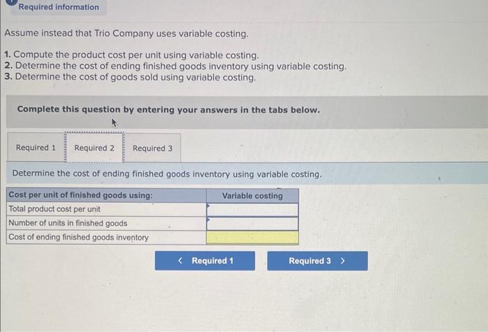 Solved Use the following information for the Exercise below. | Chegg.com