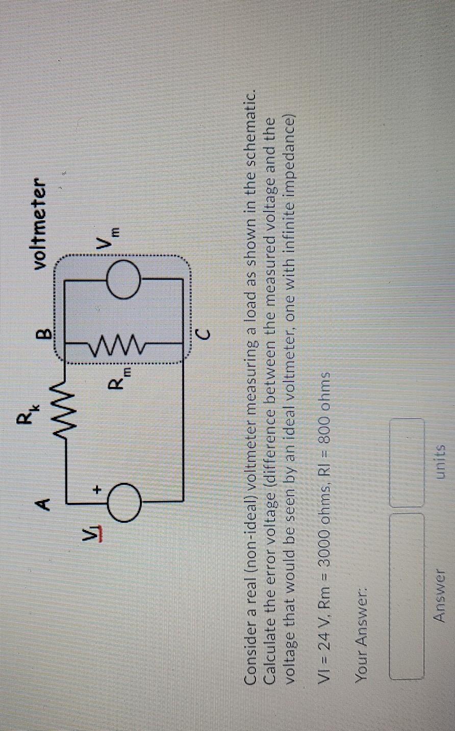 RE A B voltmeter w VI w V R (0) O C Consider a real | Chegg.com