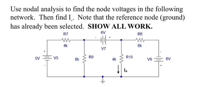 Solved Use nodal analysis to find the node voltages in the | Chegg.com
