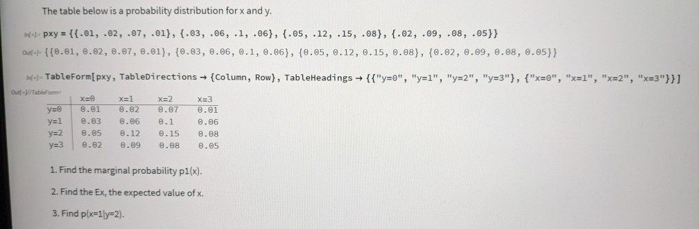Solved The table below is a probability distribution for x | Chegg.com