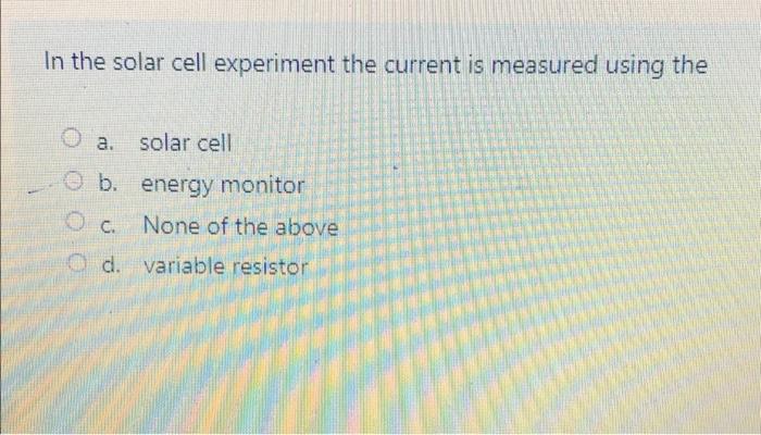 solar cell experiment viva questions and answers