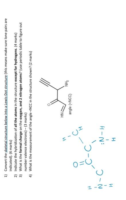 Solved 1) Convert the skeletal structure below into a | Chegg.com