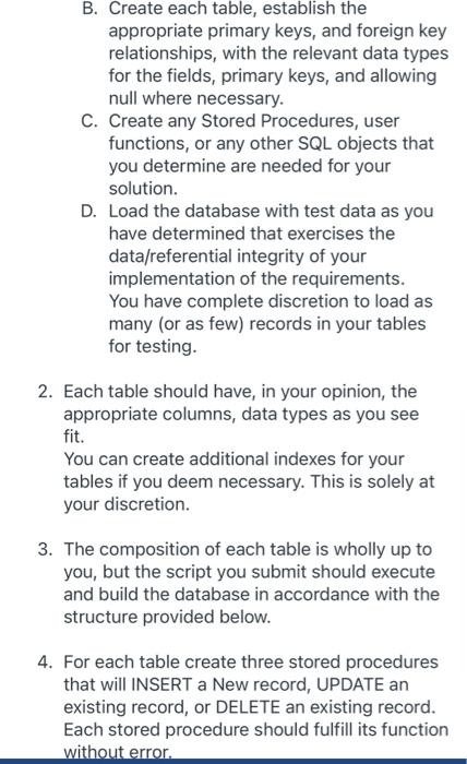 Solved SQL SERVER SCRIPT TO MAKE DATABASE WITH BELOW | Chegg.com