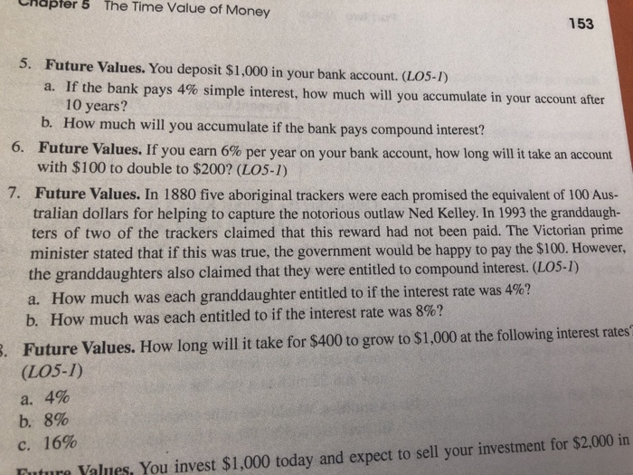 Solved Chapter 5 The Time Value Of Money 153 5 Future Chegg Solved Chapter 5 The Time Value Of Money 153 5 Future Chegg