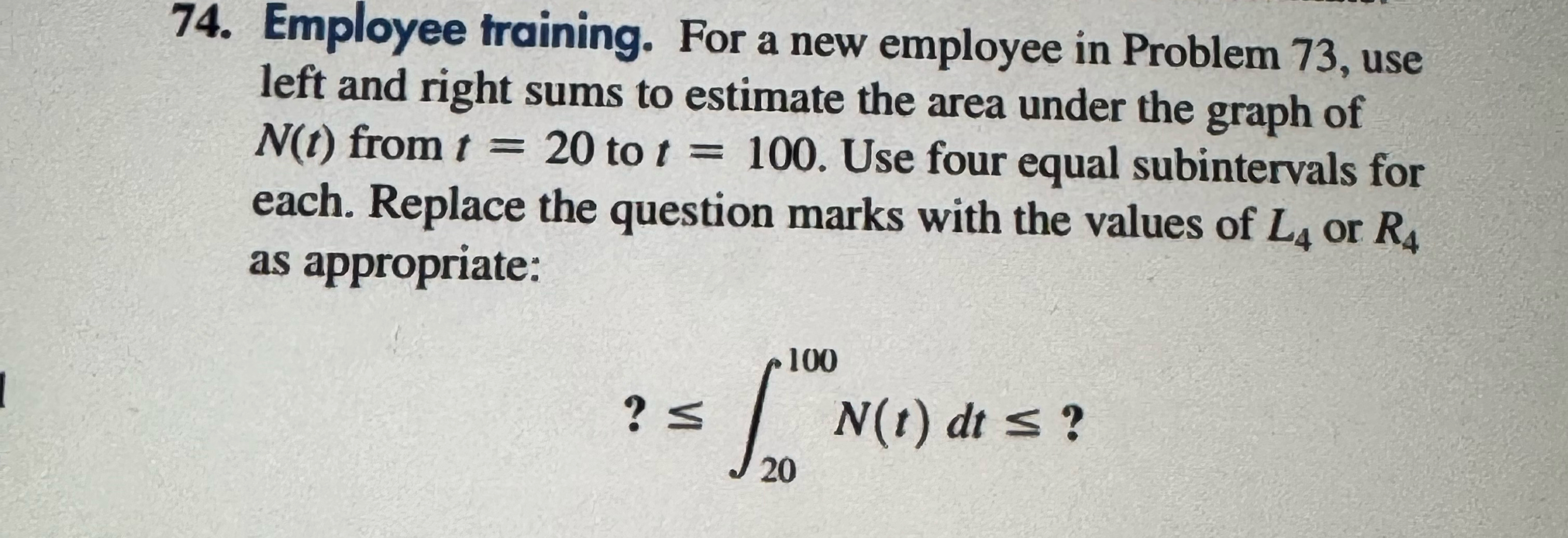 Employee training. For a new employee in Problem 73 , | Chegg.com