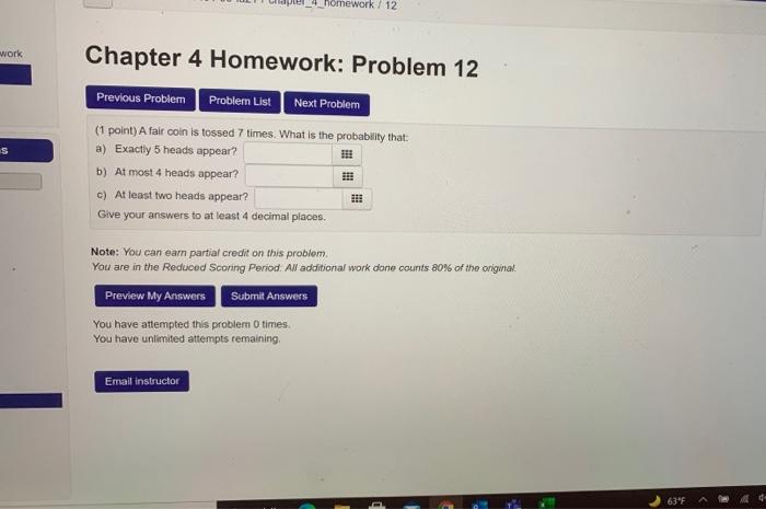 Solved 1 Problem List Chapter 4 Homework: Problem 6 Previous | Chegg.com