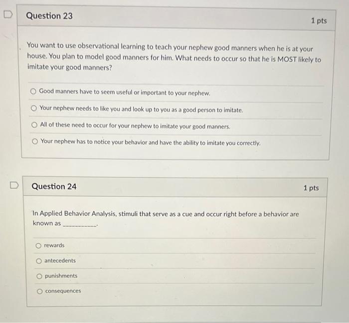 Solved Question 23 1 pts You want to use observational | Chegg.com