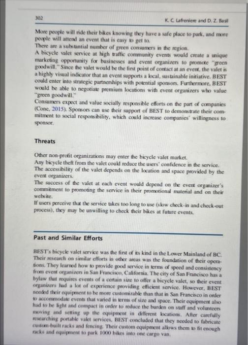 Solved Drawing from the lessons of the BEST case study and | Chegg.com