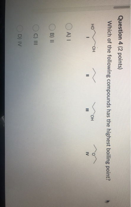 Solved Question 4 (2 points) Which of the following | Chegg.com