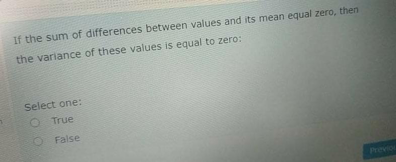 Solved If the sum of differences between values and its mean | Chegg.com