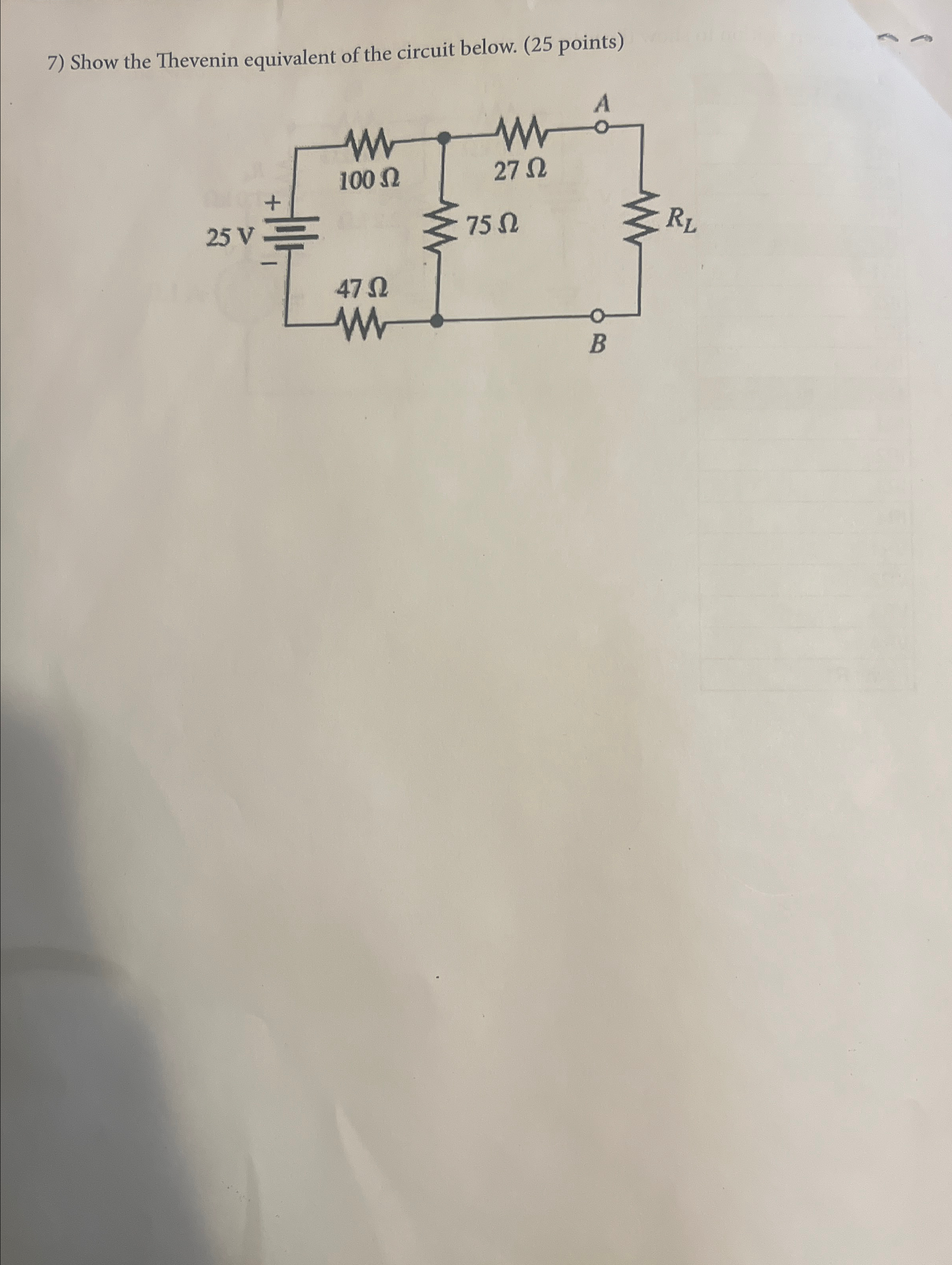 Solved Show the Thevenin equivalent of the circuit below. | Chegg.com