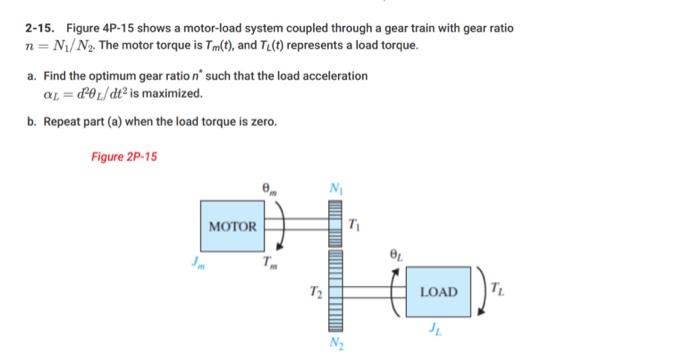 2-15. Figure 4P-15 shows a motor-load system coupled | Chegg.com