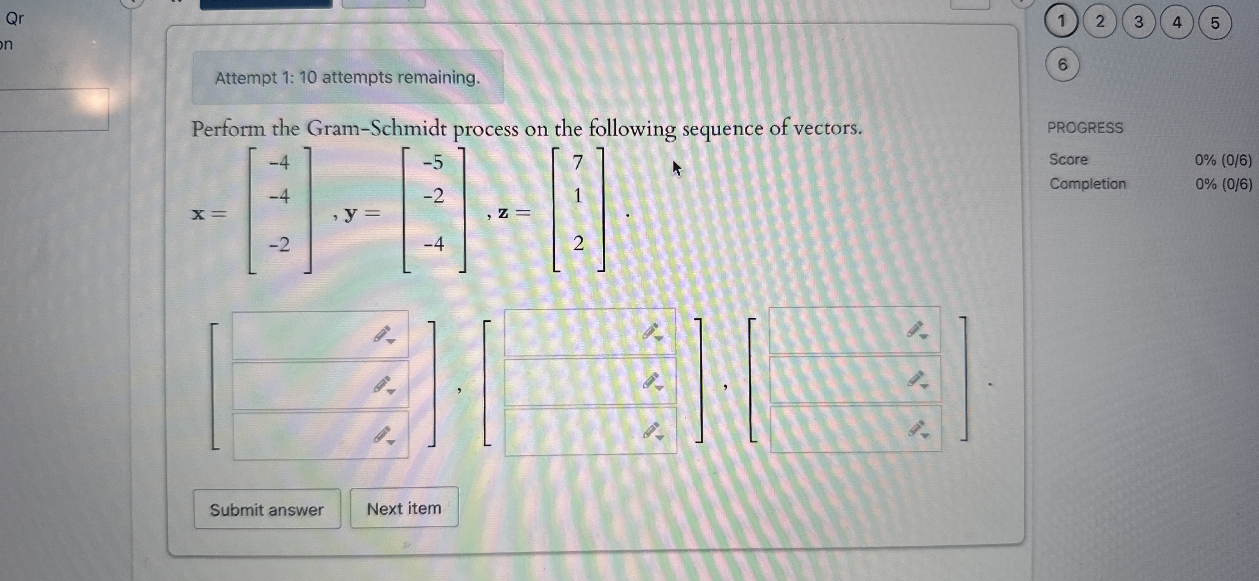 Solved Attempt 1: 10 ﻿attempts remaining.Perform the | Chegg.com
