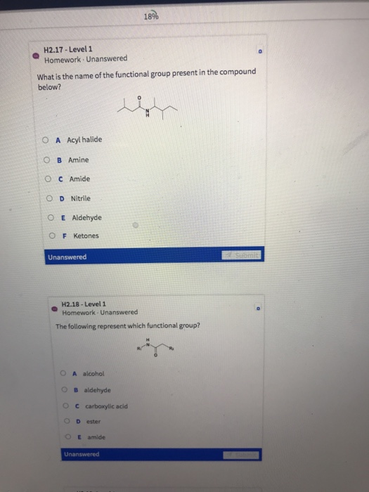Solved 18 Homework Unanswered What Is The Iupac Name For Chegg Com