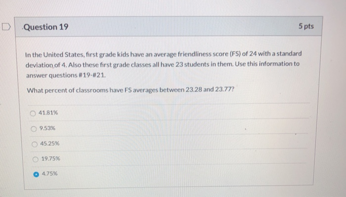 Solved Question 19 5 pts In the United States, first grade | Chegg.com