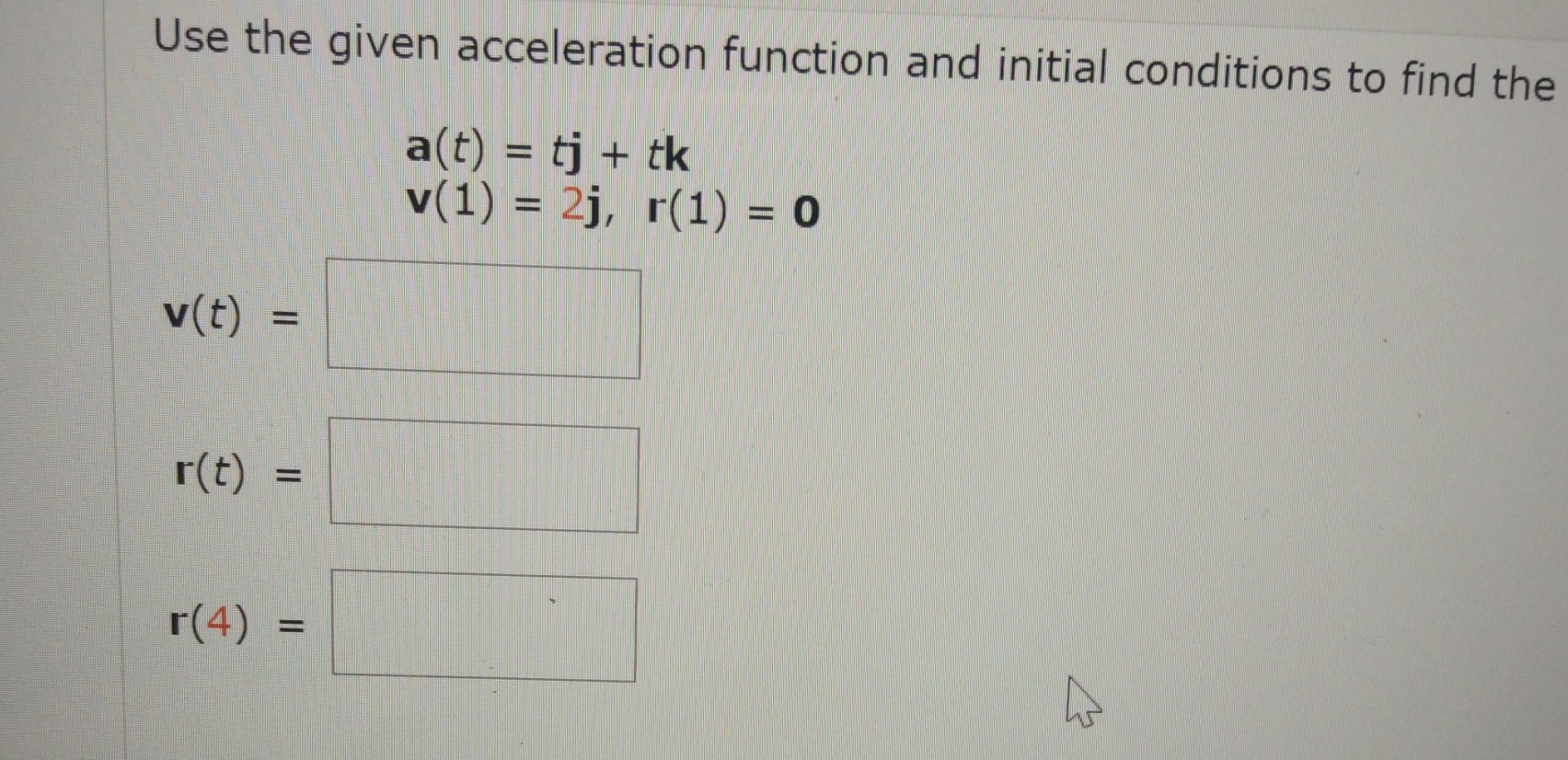Solved Use the given acceleration function and initial | Chegg.com