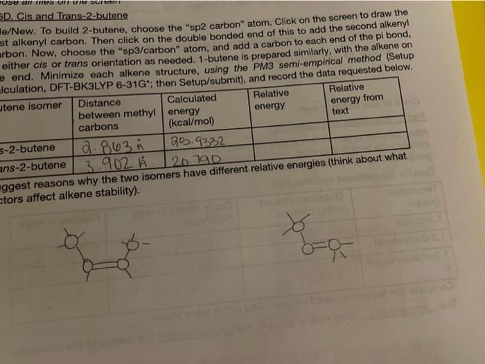 Solved Calculate the relative energy (calculated) by taking | Chegg.com