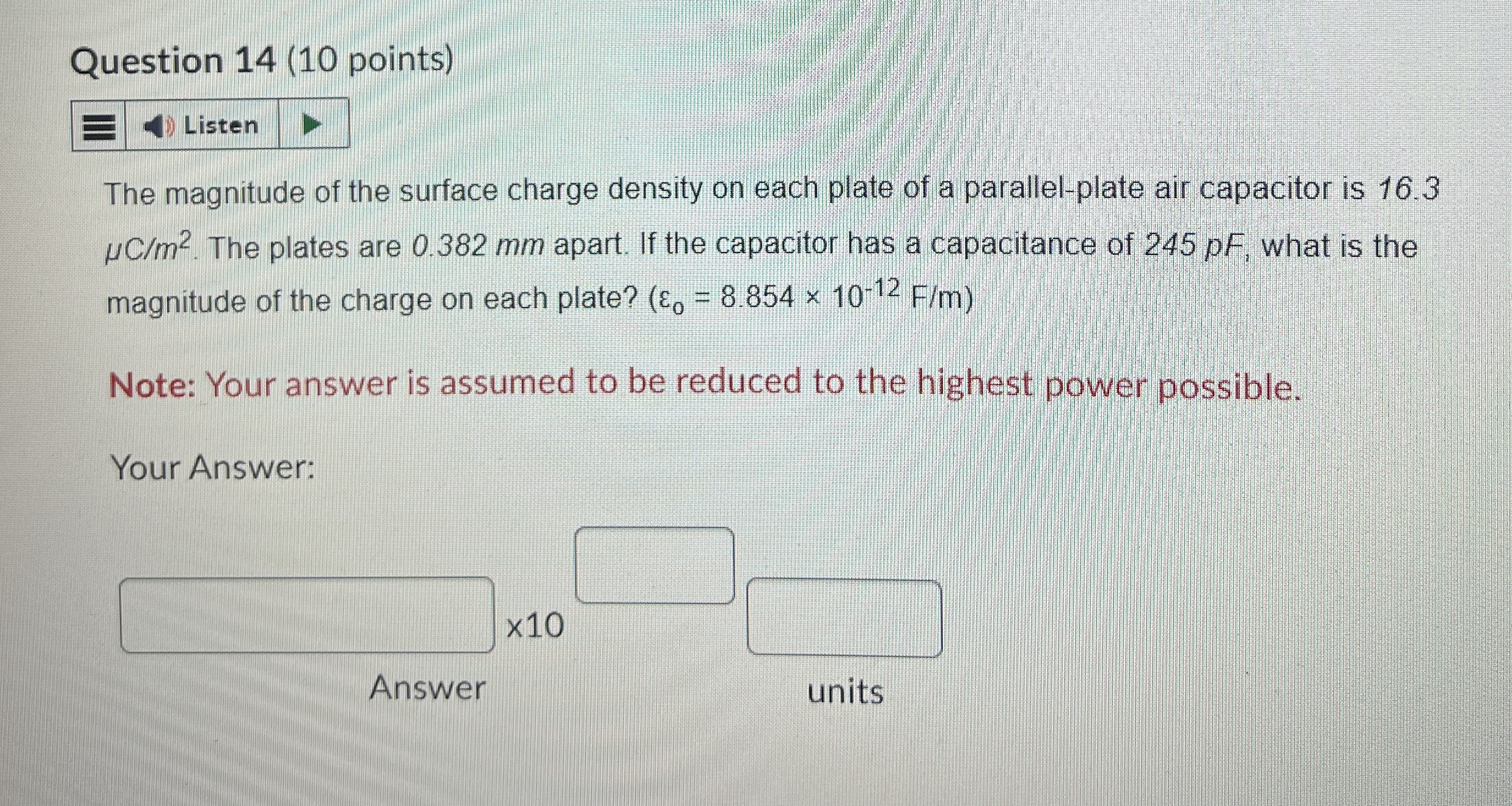 Solved Question 14 (10 ﻿points)ListenThe magnitude of the