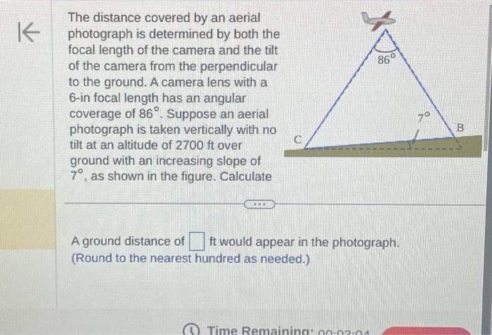 Solved The distance covered by an aerial photograph is | Chegg.com