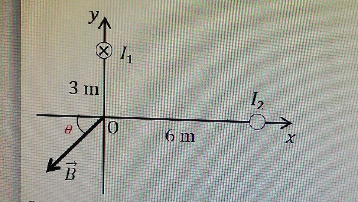 Solved Currents I1 = 9.0 A and I, run perpendicular to the | Chegg.com