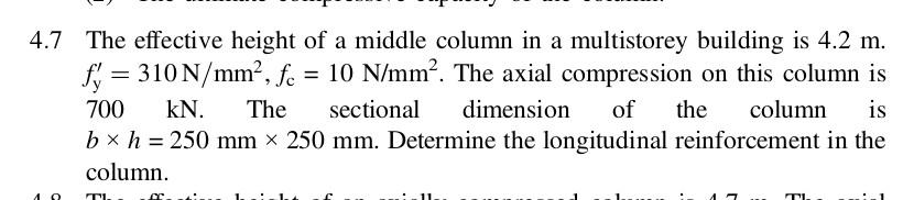 Solved = 4.7 The effective height of a middle column in a | Chegg.com