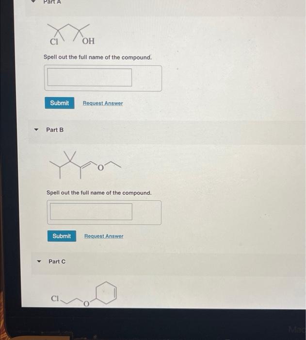 Solved Part A OH Spell out the full name of the compound. | Chegg.com