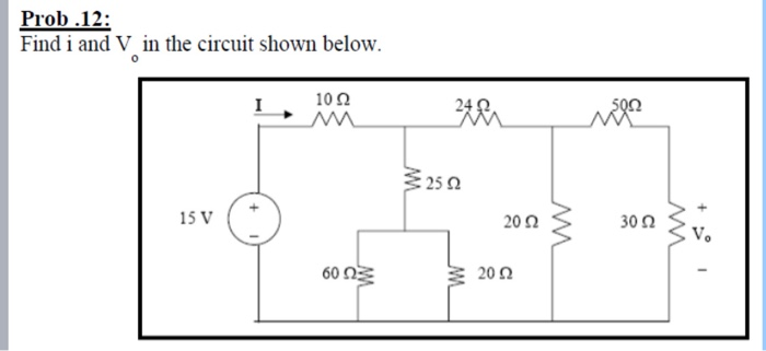 Solved Prob. 11: Calculate V and I in the circuit shown | Chegg.com