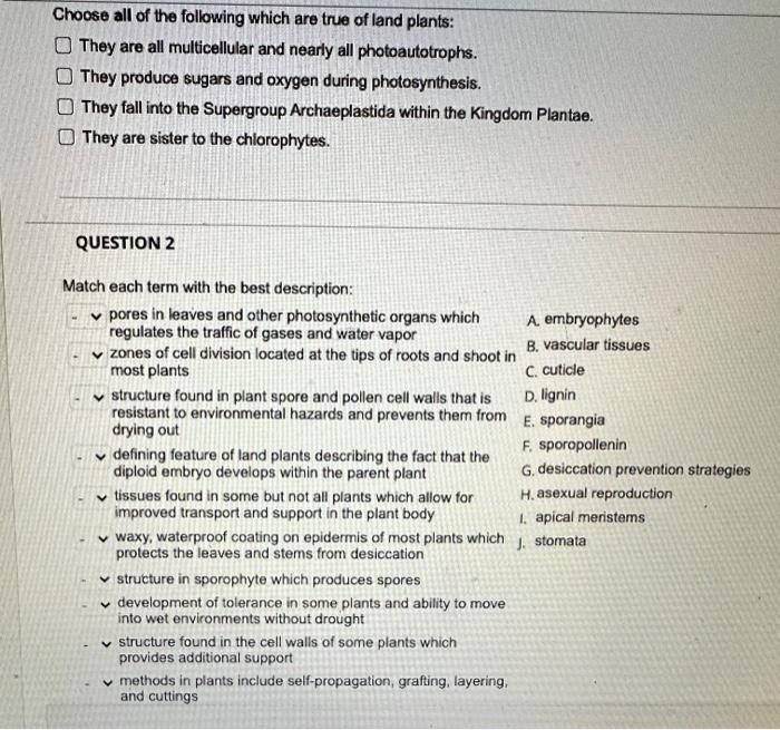 Solved Choose all of the following which are true of land | Chegg.com
