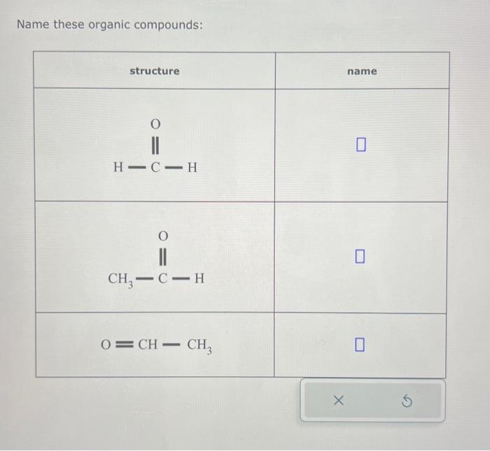 Solved Name These Organic Compounds Chegg Com